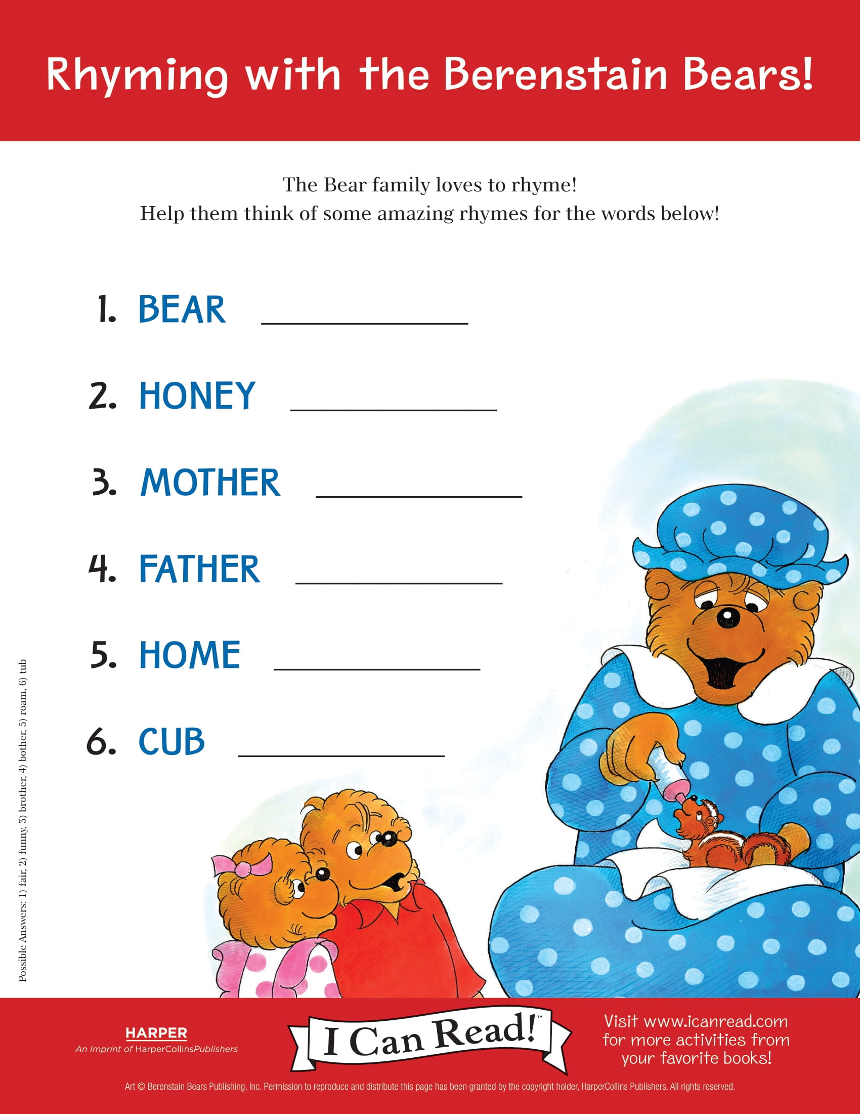 Rhyming with the Berenstain Bears