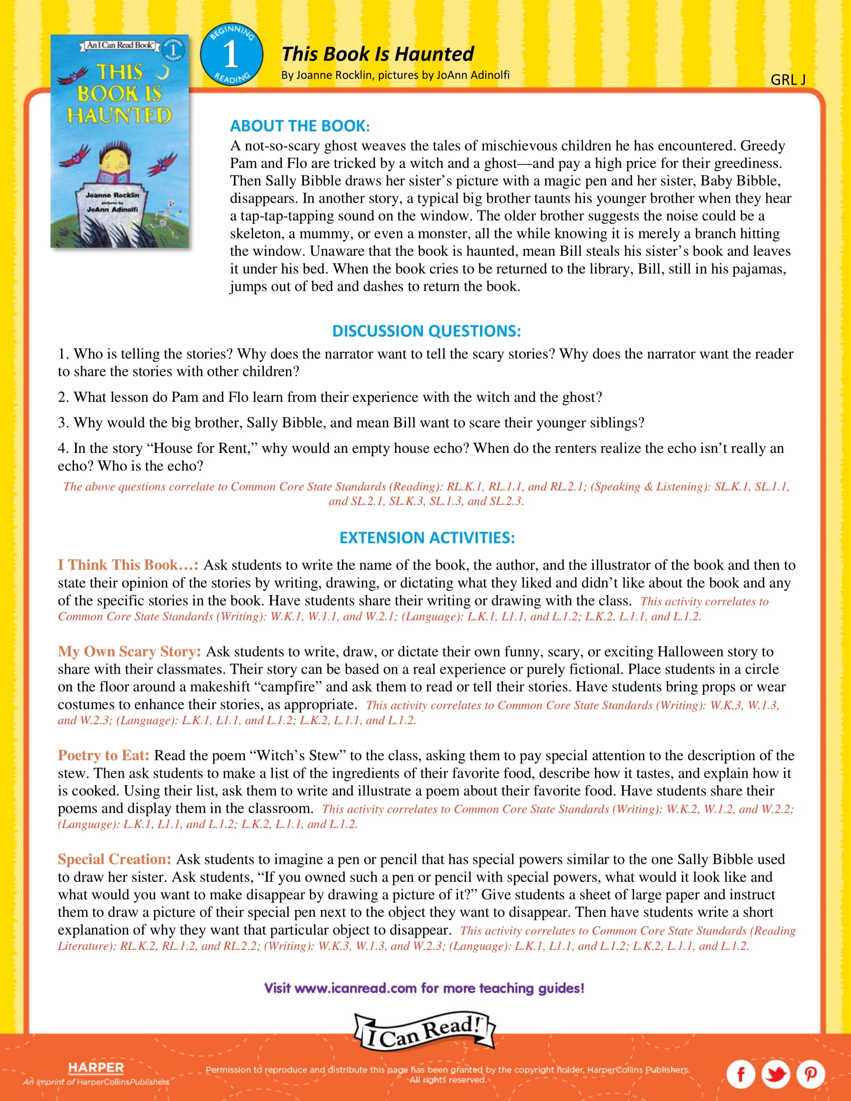 This Book Is Haunted – Teacher&rsquo;s Guide