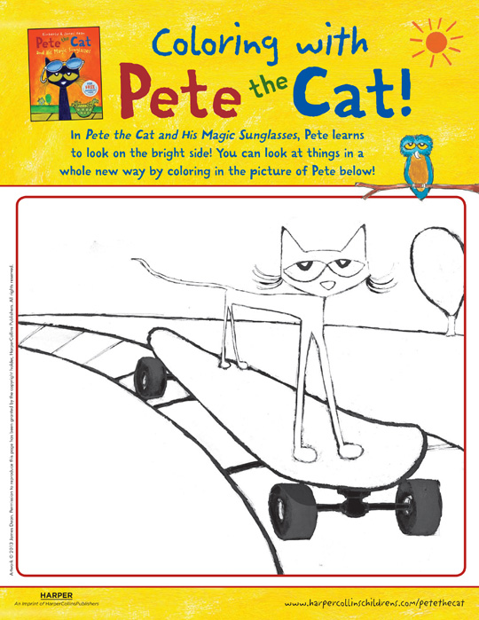 pete the cat white shoes coloring page