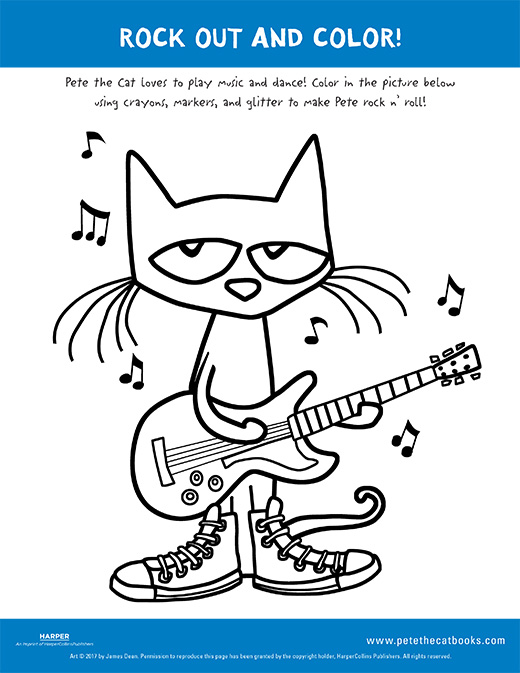 pete the cat white shoes coloring page